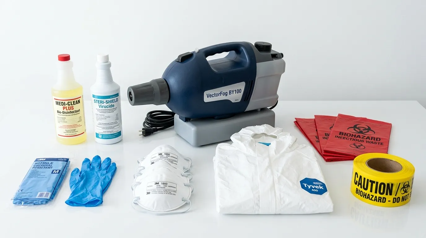 Professional biohazard remediation crew working in Tallmadge